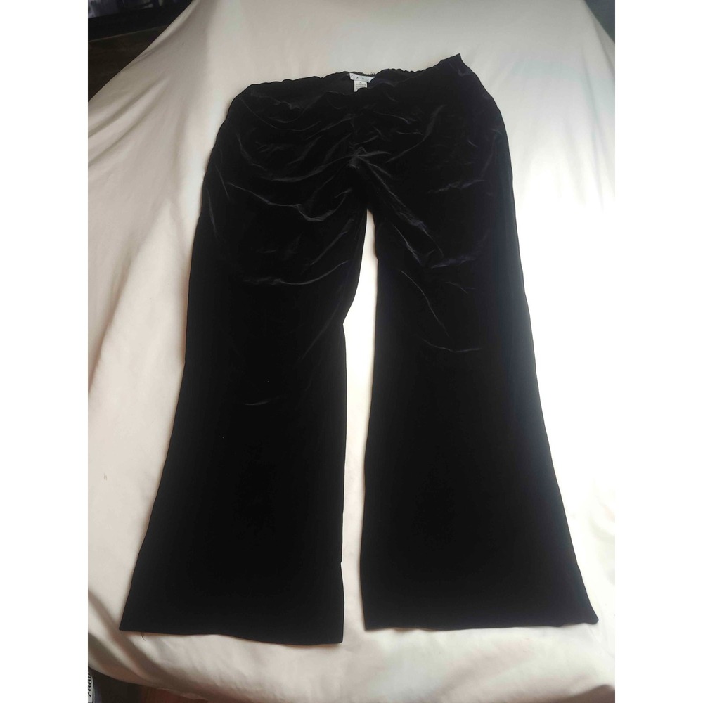 Cabi Dress Pants Womens Size XL Black Velvet Stretch Pull On Lounge Casual #431